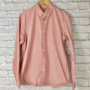 J. Crew Men's Size L Sunwashed Oxford Coral Pink